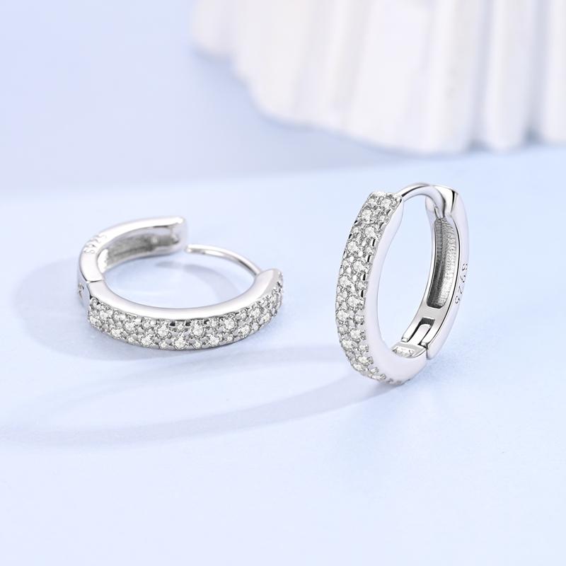 Hoop Earrings 925 Silver Sparkling Retro Pattern Heart and Dragonfly Stud Earrings for Women Girl Party Wedding Jewelry