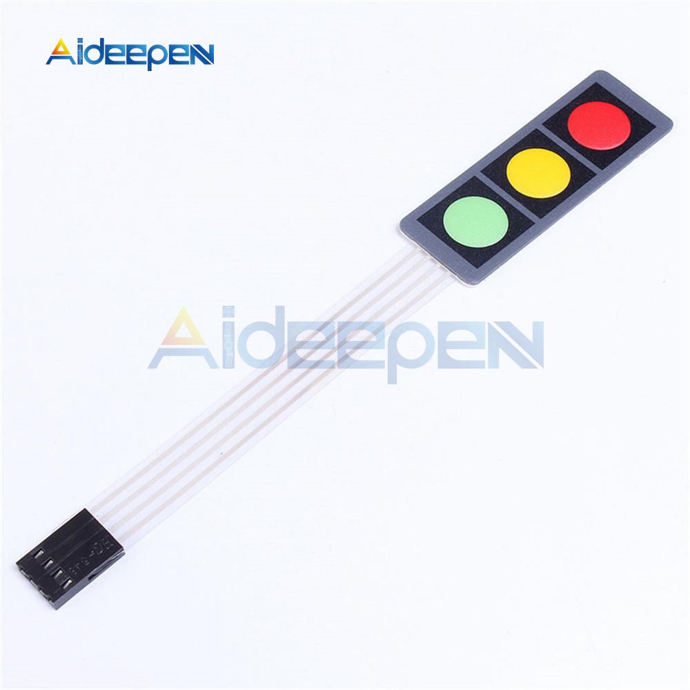 1*2 3 4 5 Interruptor de Membrana con Botones 3*4 4X5 Teclado Matricial 1X6 Panel de Control con Botones y LED Kit DIY Para Arduino