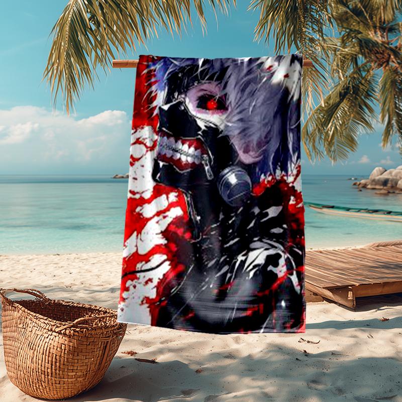 Ultra-Soft Beach Towel with Tokyo Ghoul Theme,Ideal for Pool - Camping, Diving - Perfect Travel Essential, Vibrant Beach Towel.