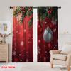 2pcs 2D Flat Printing Christmas Drapes Snowflake Christmas Machine Washable Polyester Without Electricity Holiday Decorations