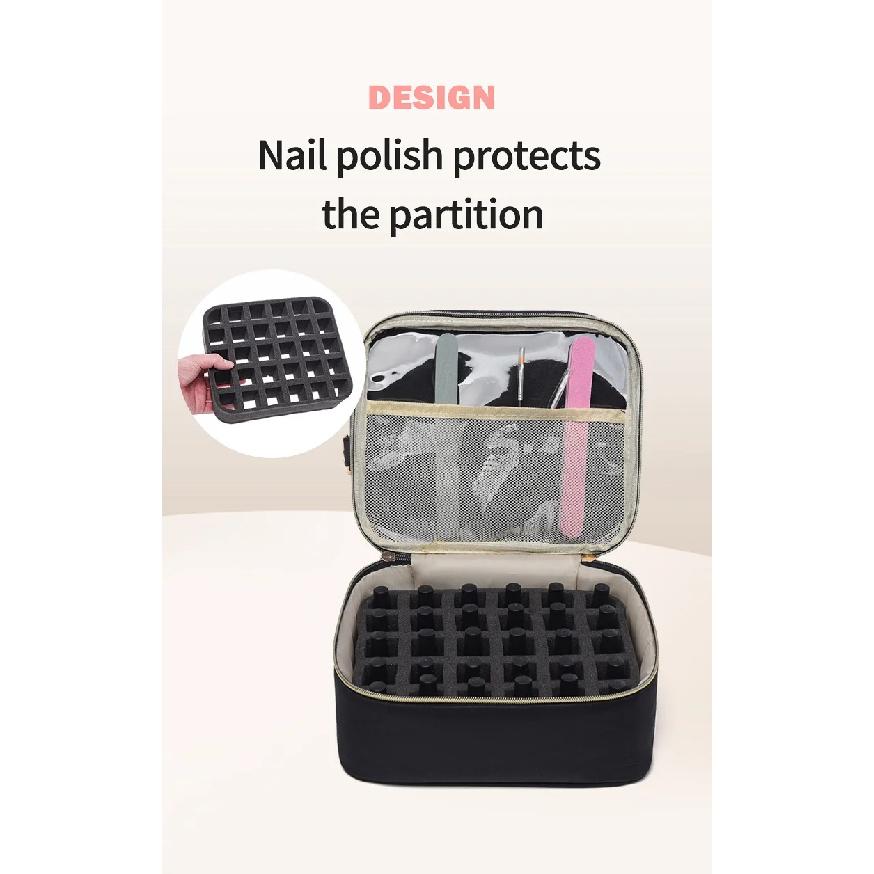 3 Layer Nail Polish Storage Bag Cosmetic Bag Portable Handbag for Women Travel Essential Oil Bag Nail Care Tool Storage Box
