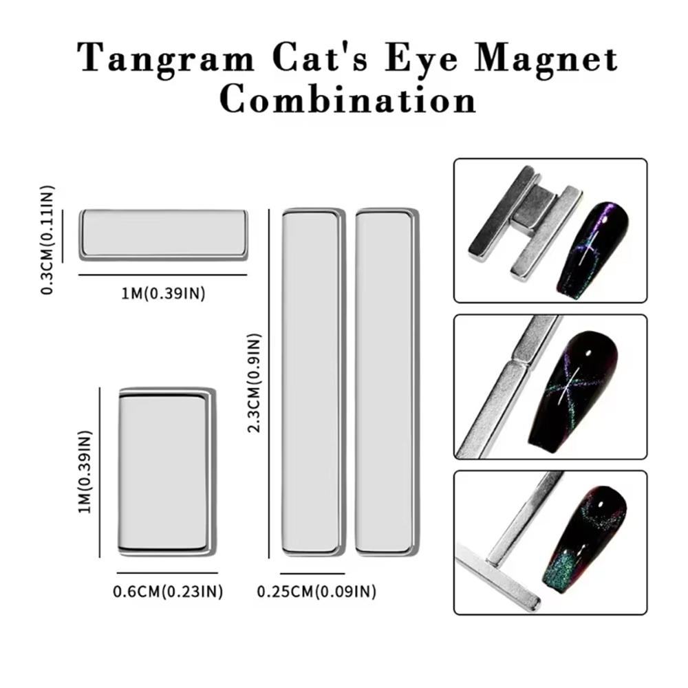 YIKOOLIN 8PCS Nail Magnet Tool Pen Super Long Magnetic Cat Eye Gel Polish Kit for DIY Nail Art At Home Salon Or Studio