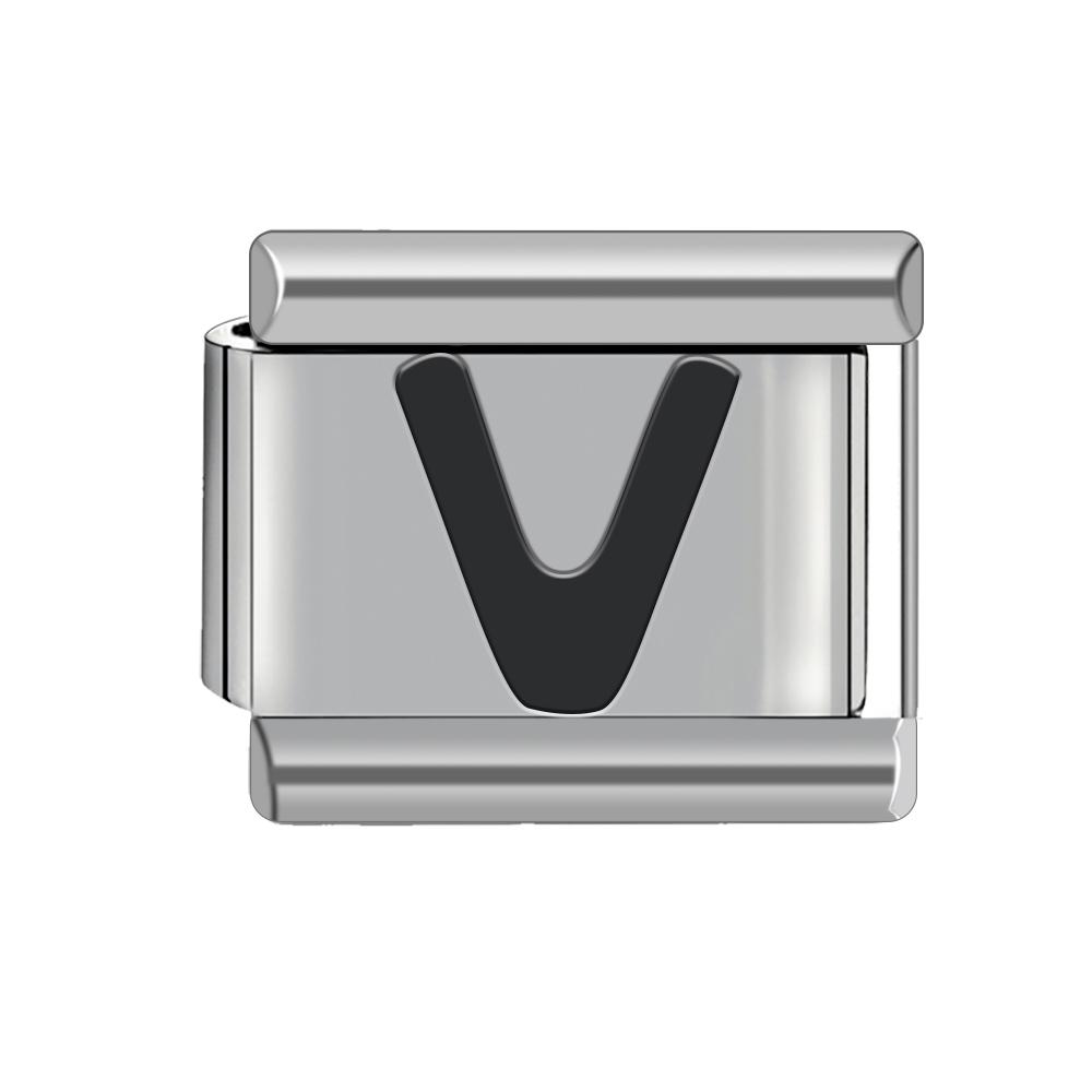 

Черный браслет из нержавеющей стали с 26 буквами, 9 мм, итальянский браслет своими руками