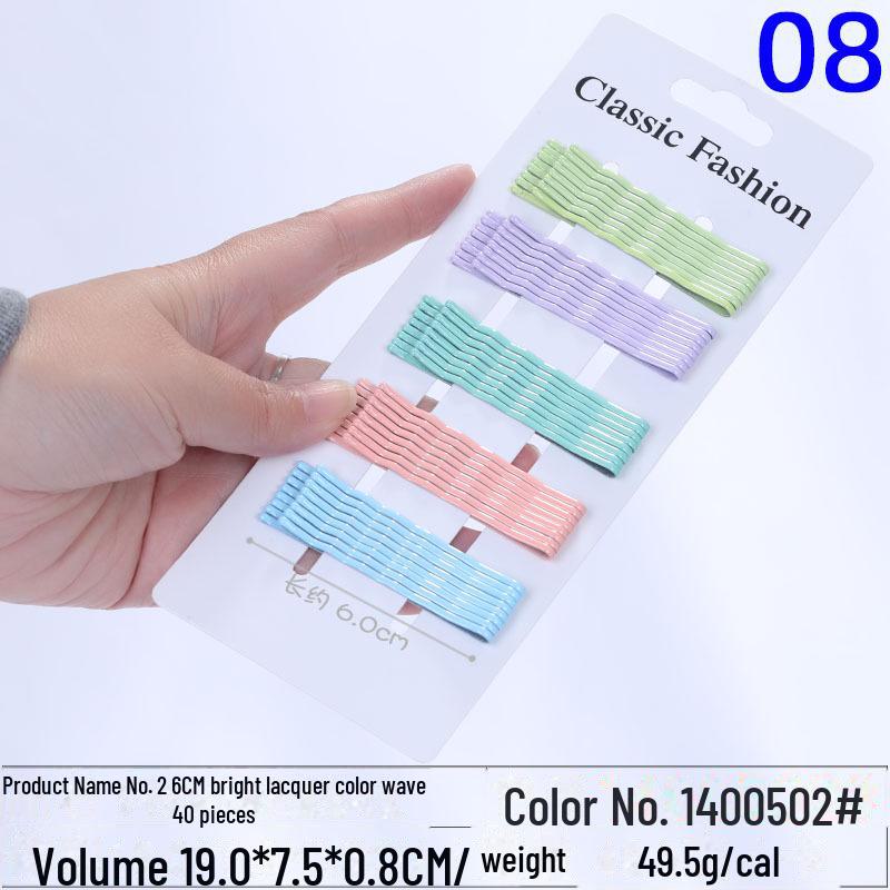 Multicolor Black Wave Hair Clips: One-Line, U-Shaped, Gold & Silver, Steel, Ball Head, Hairpin Set