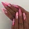 Nail Art Wear Nail Pink French Glitter Explosive Glitter Diamond Fake Nail Patch