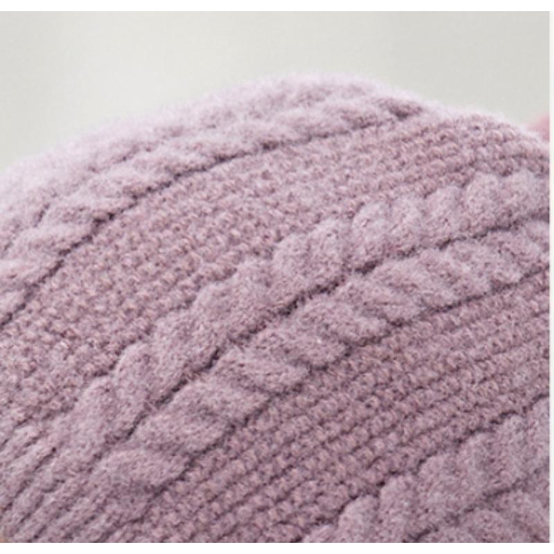 Wintermütze, Schal, Mütze, Set mit Beanies, Mützen, Pompons und verdicktem siamesischen Schalkragen, warme, winddichte Mütze