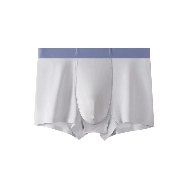 Men's Summer Trend Clash Color No Trace Skin Breathable Mid Waist Flat Angle Underwear