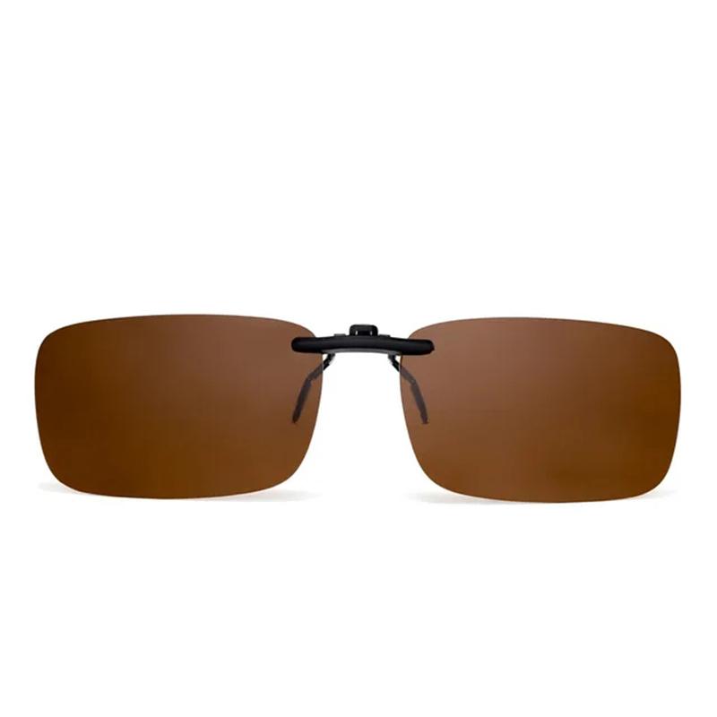 

May Flower Rimless Rectangle Clip on Sunglasses Lightweight UV400 for Men Women Stylish Eyewear black