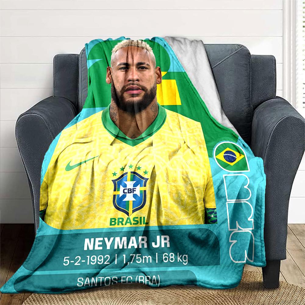 1pc Neymar18 Blanket, Gift, for Men and Women, Soft Blanket, Good for Sofa Bed Couch Travel, Lightweight Flannel Blanket