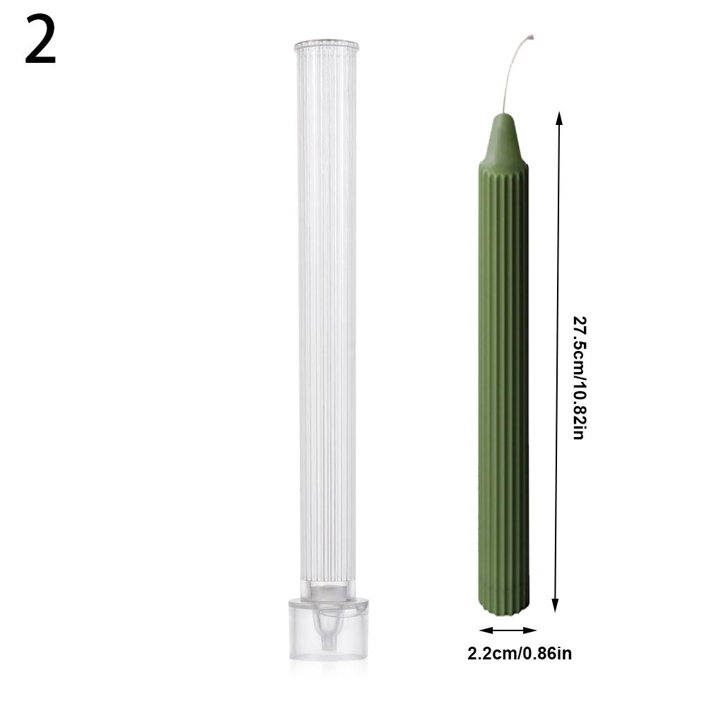 Long Pole Stripe Christmas Candle Mold Soap Making Large Cylinder Rib Church Party Handmade DIY Craft Clay Candle Making