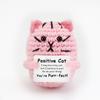 Funny Crochet Positive Inspirational Emotional Support Cat Doll Home Room Decoration Handmade Knitted Cat Desktop Ornament Gift