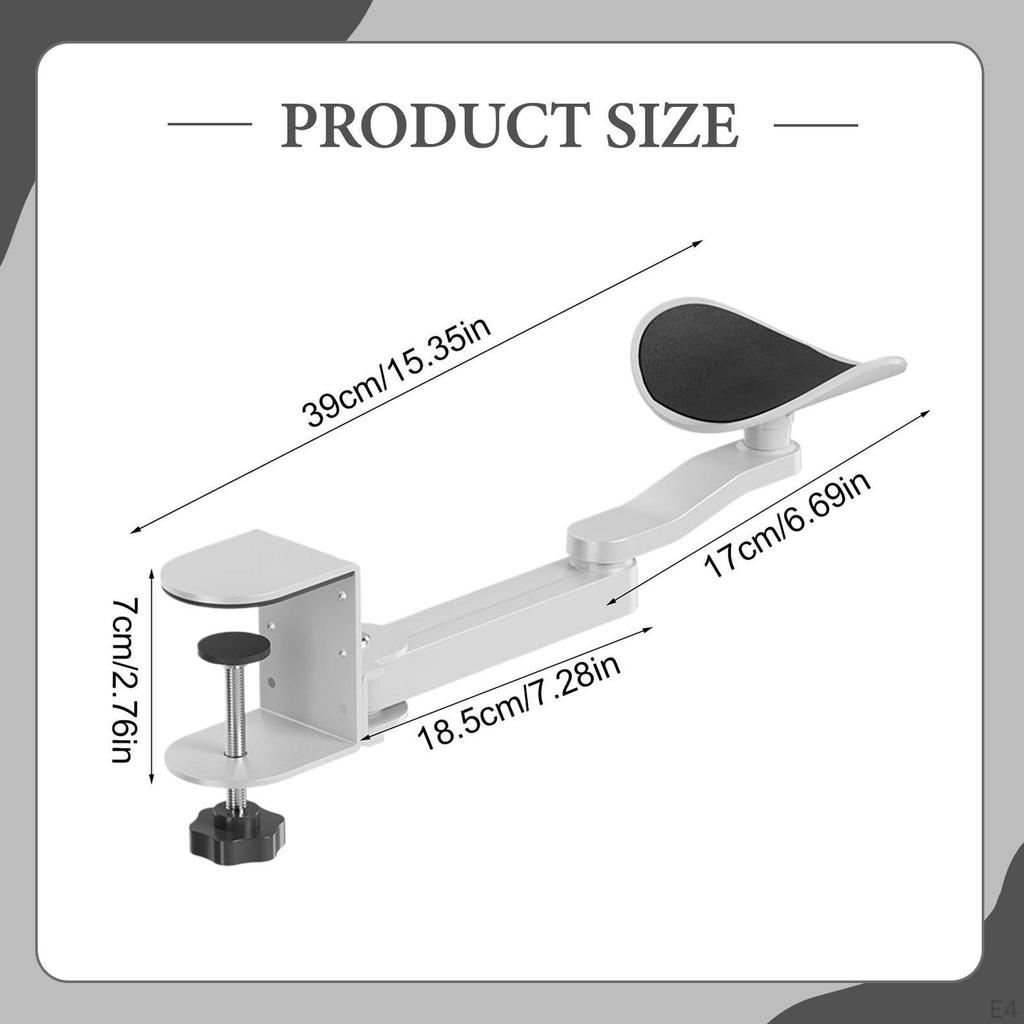 Arm Rest for Desk Armrest Extension Platform Support Cradle Rotating Elbow Cushion