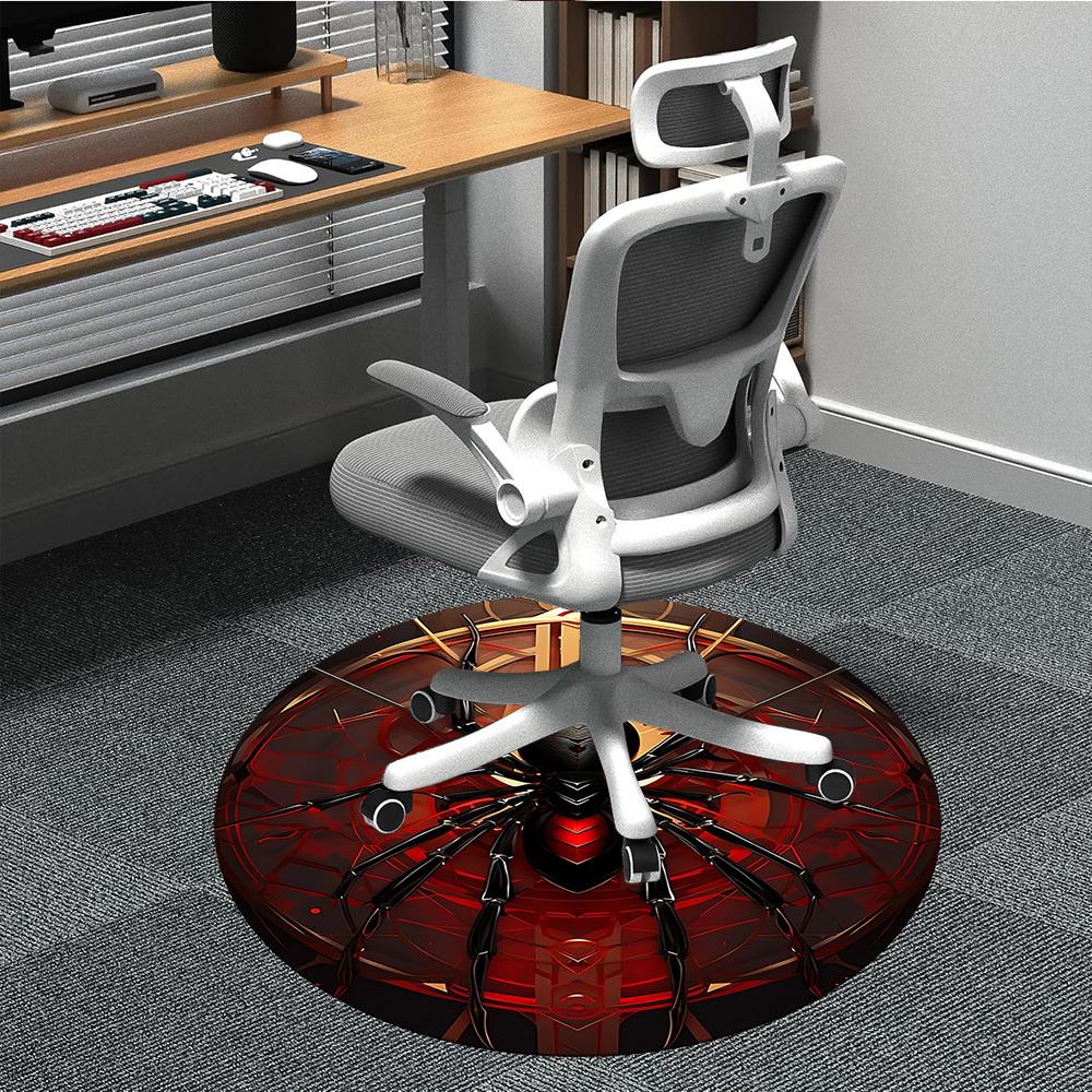1 Stück Spinnennetz Büro Runder Teppich, Matte Geeignet Für Büro, Unter Bürostühlen Schlafzimmer Wohnzimmer Heimdekoration, Zimmer Deko