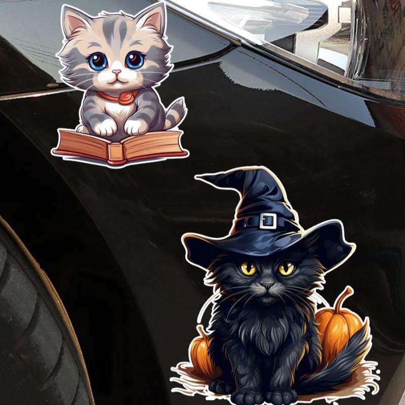 Sevimli Kedi Su Geçirmez Araba Çıkartmaları Oto Cam Tampon Gövde Şekillendirme Komik Dekorasyon Çizikleri Örtme Hayvan Araç Aksesuarları