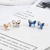 Simple Butterfly Sapphire Stud Earrings For Women Summer Fashion Jewelry Elegant Dangle Earrings Gift