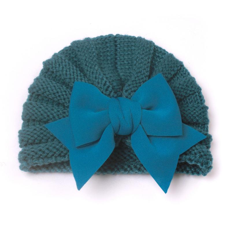 Autumn and Winter Children's Warm Knitted Hat, Baby Bow Indian Hat, Baby Wool Hat