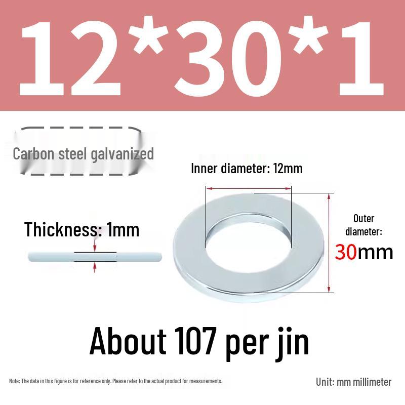 Oversized Thickened Galvanized Iron Flat Washer M2M3456810-M6