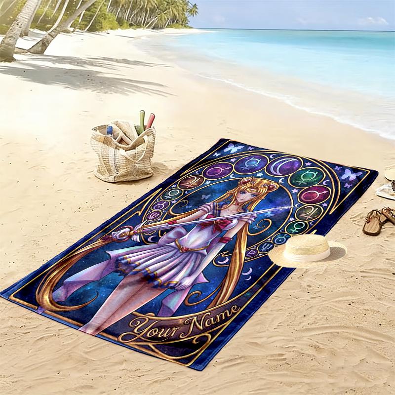 Custom NameFantasy Art Beach Towel Soft Microfiber Summer Towel Quick Dry Absorbent Towel for Beach Swimming Pool Travel