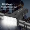 Super Bright Double 8-LED Bicycle Front Light with Type-C Charging & Power Display for Mountain Bikes