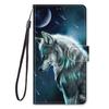 Lovely Cat Wolf Pattern Wallet Flip Cases For iPhone 15 Pro Max 14 Plus 13 12 11 Pro Max Card Holder Stand Phone Book Cover