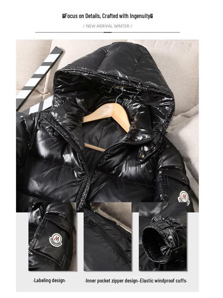 Unisexová lesklá péřová bunda s kapucí - Trendy zimní teplo pro páry