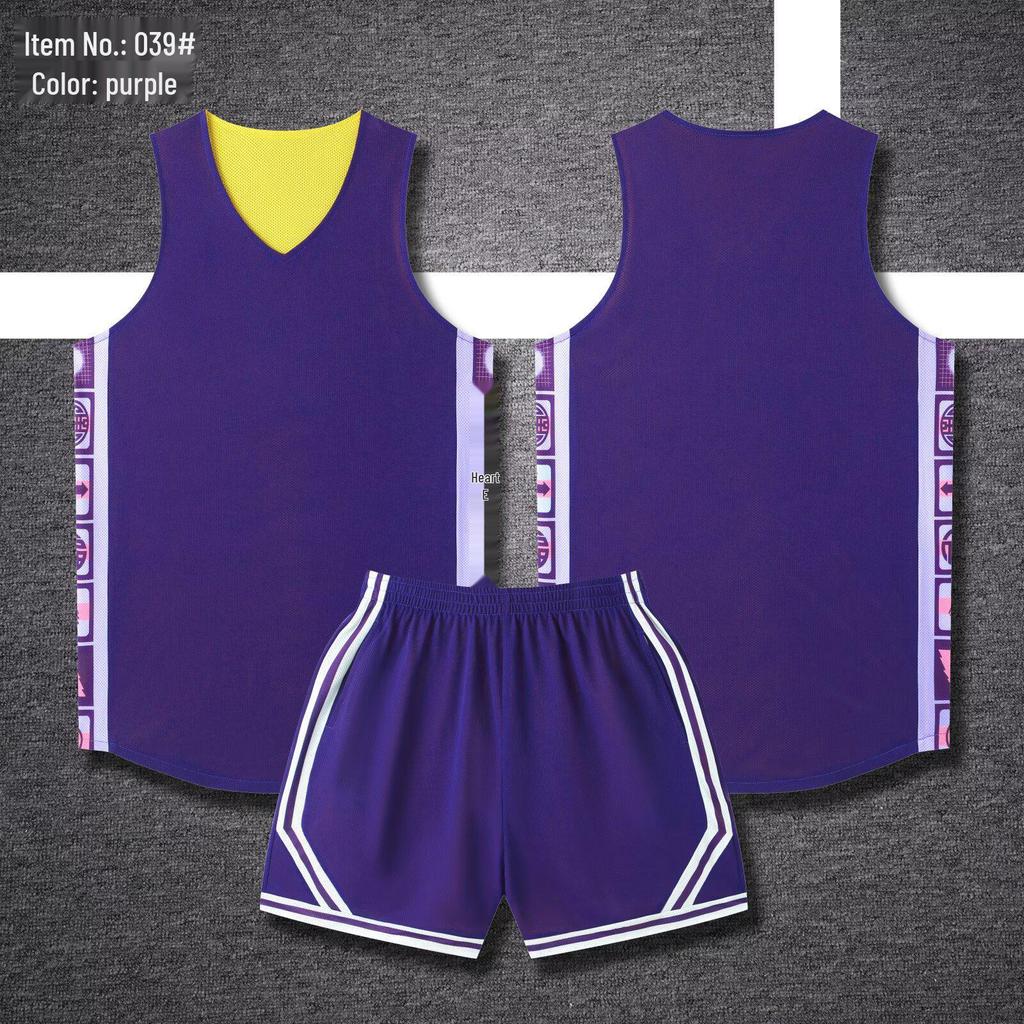 Conjunto de Uniforme de Baloncesto Reversible de Doble Capa - Malla de Secado Rápido para Hombres, Mujeres y Niños