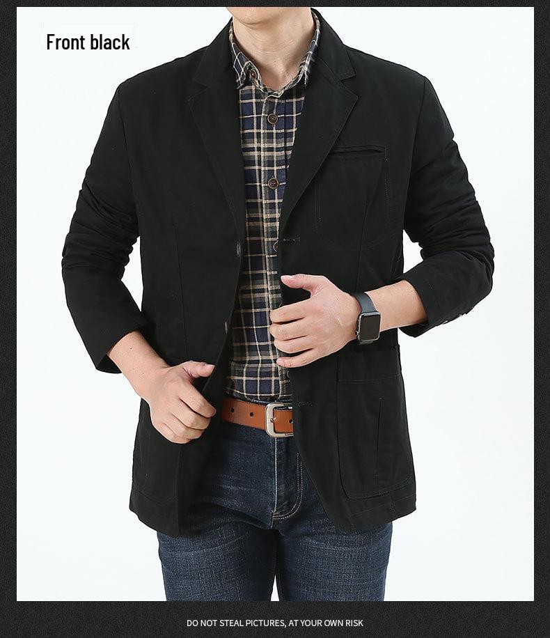 Herren Baumwollblazer: Frühling/Herbst Lässiger Uni-Farben Trend, Übergröße verfügbar.