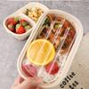 50Pcs New Biodegradable Disposable Bento Box 500/700ml Baking Cake Food Containers Plastic Lid with Cover Snack Box