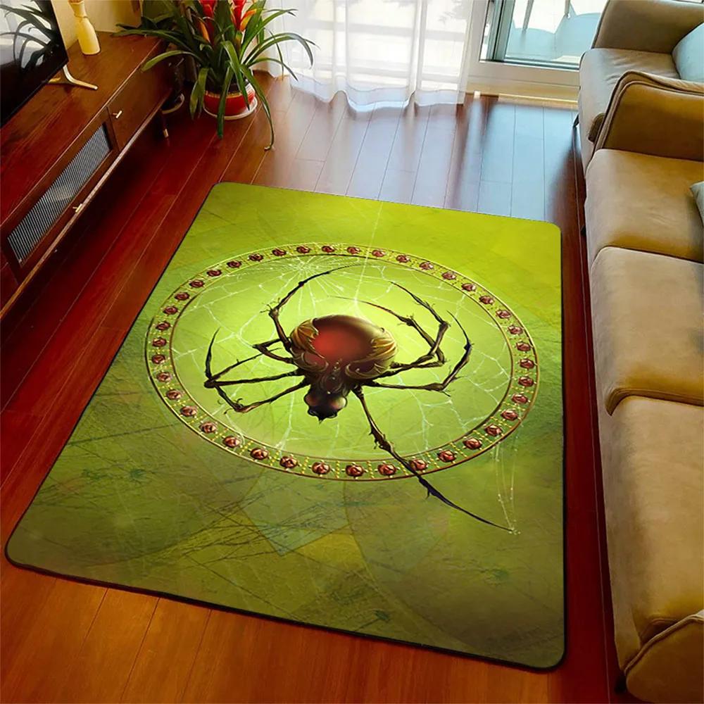 Halloween-Spinnen-Teppich, 3D-gedruckt, Angst-Horror-Matte, Trick-or-Treat-Teppich, Wohnzimmer-Schlafzimmer-Teppich, Halloween-Geschenk, Heimdekoration