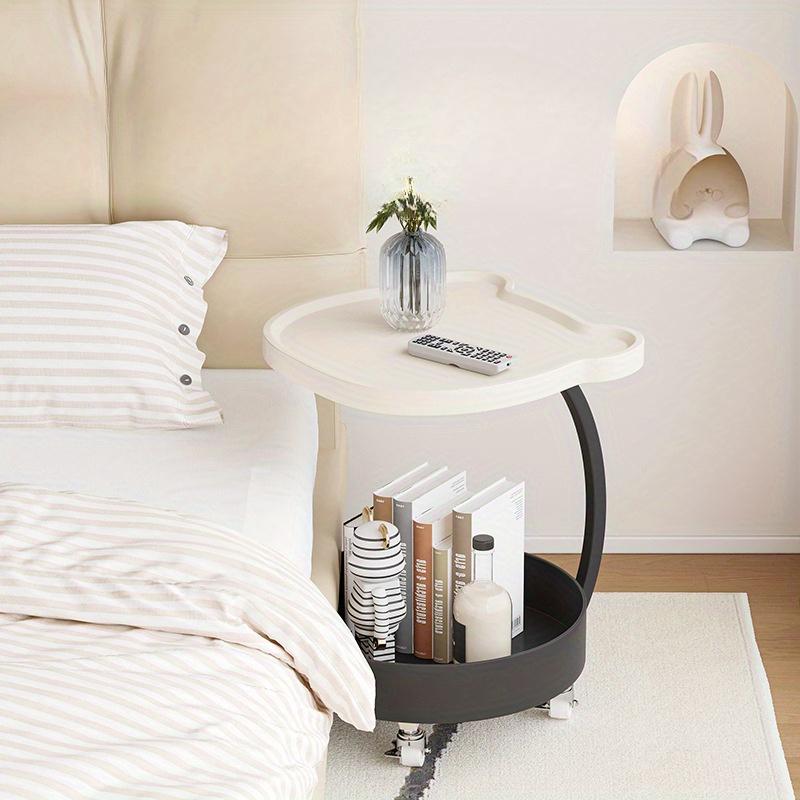 Sofa side table, modern minimalist living room shelf, office movable coffee table, small table, bedroom bedside table, cart base