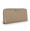 Long Round Beige [Alpha Cubic] Women's Wallet, Zipper,