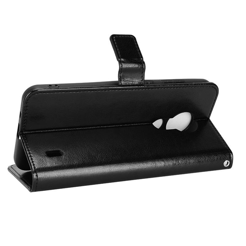 Nokia C21 Skórzane etui z klapką z przegródką na karty i smyczą - Wzór Crazy Horse