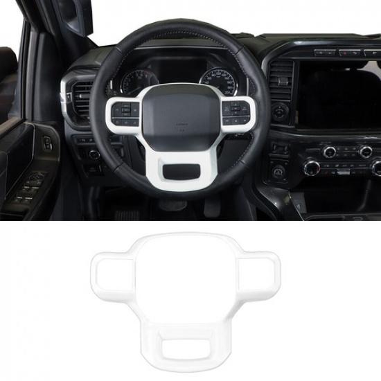 White Steering Wheel Cover Trim Driving Control Decoration For Ford F150 +