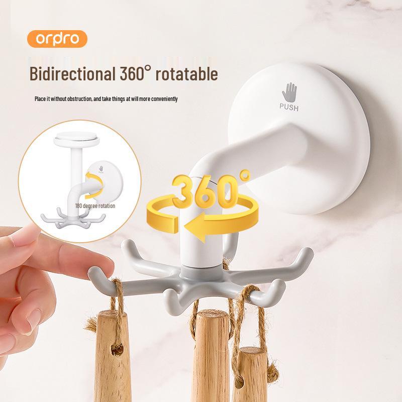 

Вращающиеся крючки на присосках без сверления: Многофункциональная вешалка для кухни и ванной