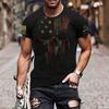 Herren Sommer Casual 3D gedruckt Kurzarm Rundhals Top T-Shirt Bluse