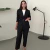 2024 Autumn Women's Solid Color Waist-Tie Slim-Fit Blazer & Long Pants Set