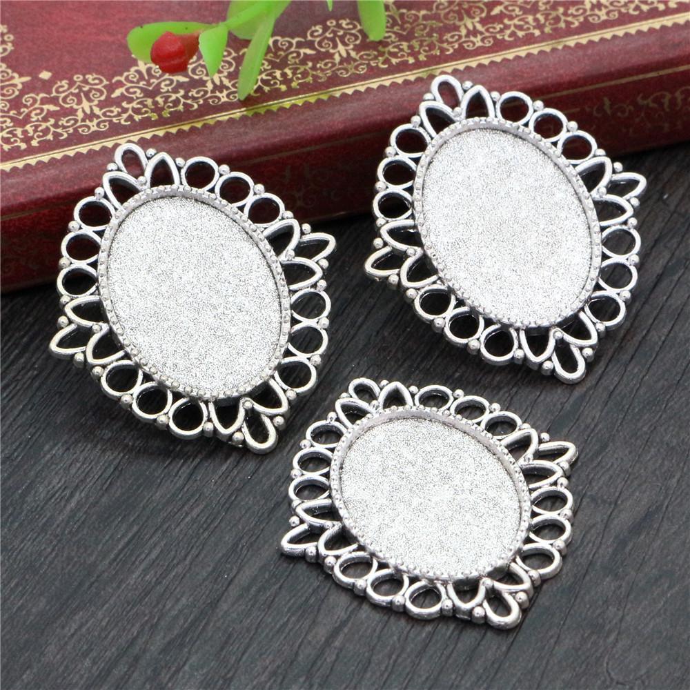 10 pièces 18x25mm Taille intérieure 3 couleurs Style classique Cabochon Camée Base Monture Charms Pendentif Bijouterie