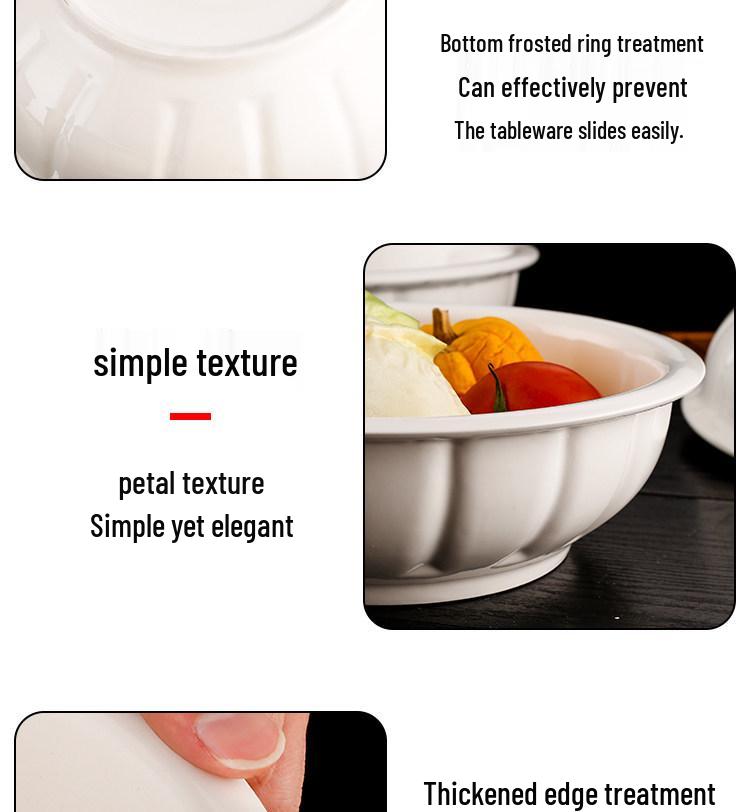 Large Pure White Ceramic Soup Bowl for Home or Restaurant.