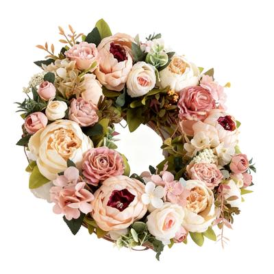 Simulation Pfingstrosenkranz Haustür Seidenblumen Innen Außen Frühling Herbst Künstliche Blumendekoration