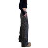 Women's Tie-Dye Distressed Cargo Pants - Versatile Straight-Leg with Slight Flare