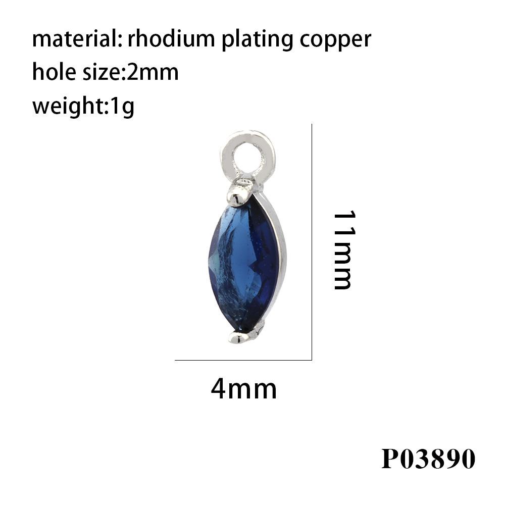 18K Gold-Plated Zircon Marquise Pendant DIY Jewelry Materials
