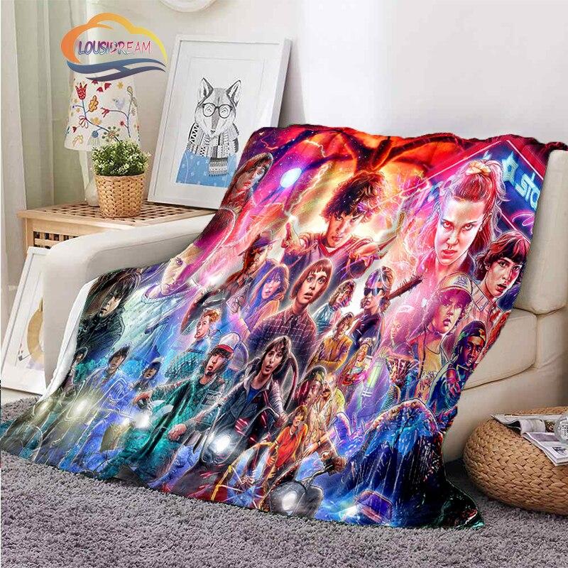 Horror Series Stranger Things Series Flannel Blanket Bedroom Sofa Bed Four Seasons Soft Blanket Travel Light Comfortable Blanket