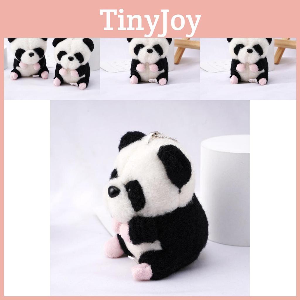 Adorable Plush Panda Keychain Cute Panda Stuffed Animal Toy For Backpack And Bags