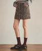 Aueonoseuteljia Fur Denim Short Skirt_Brown
