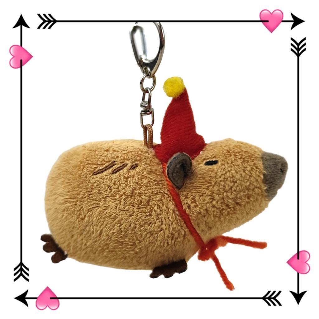 Capybara Plush Pendant Toy Cross-border Stock Squeaky Guinea Pig Keychain Hanging Ornament Stuffed Animal