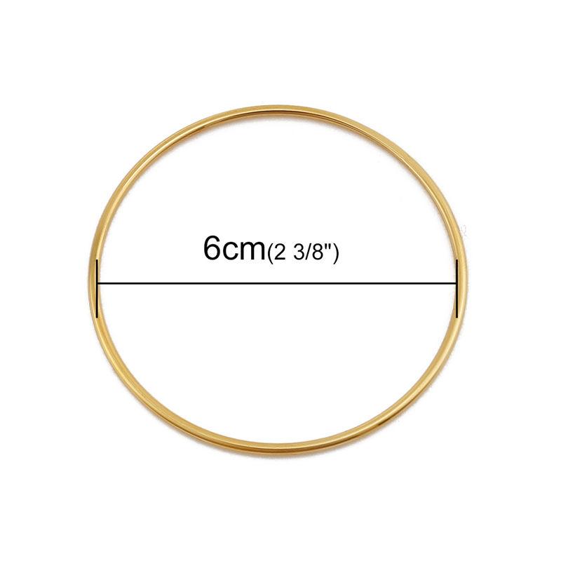Fashion Stainless Steel Bangles Bracelets Gold Color Round Circle Bracelet For Women Party Jewelry 22cm - 18.5cm Long,1 PC