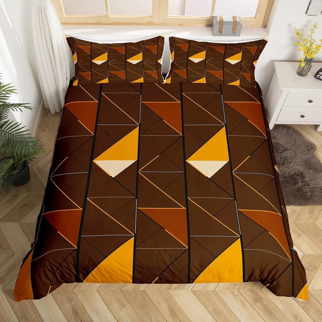 Comforter Geometric Triangle Geometry Patchwork Bedding Set Twin Geometry Art Stripes Diamond Comforter For Kids Boys
