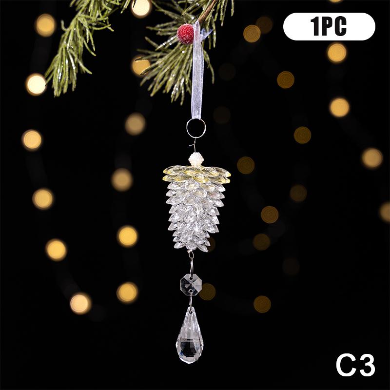 Průhledné akrylové vánoční ozdoby Vánoční závěsné ozdoby Vločka & Rampouch Závěsná dekorace Novoroční party dekorace