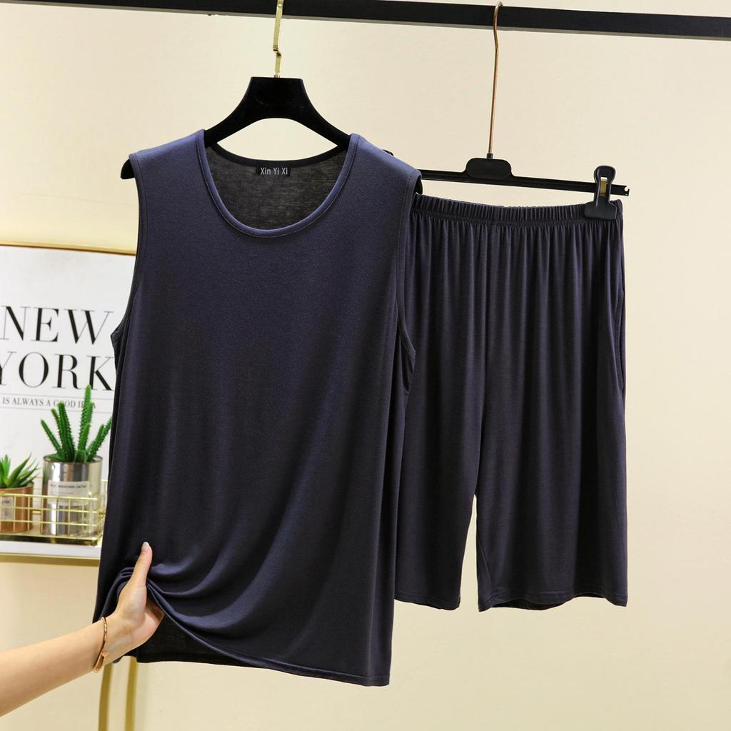 Zweiteiliges Set aus Modal-Tanktop und Shorts für Herren – Sommer