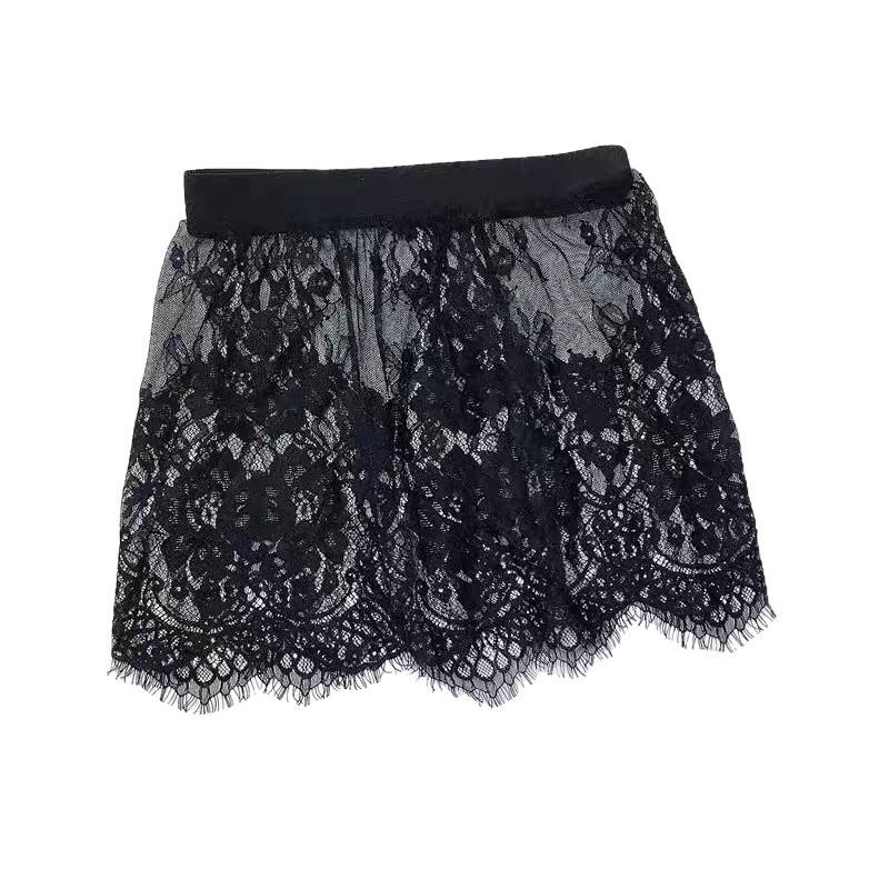 Plus Size Versatile Lace Hoodie Base Layer Mini Skirt with Butt Covering Hem